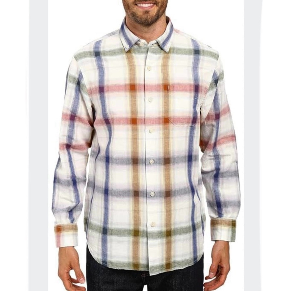Tommy Bahama men’s Chaveta check linen blend button down in large